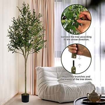 6ft Artificial Olive Tree for Home and Office Decor