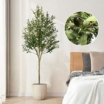 6ft Artificial Olive Tree for Home and Office Decor