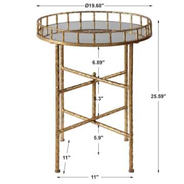 Luxurious Tilly Accent Table in Bright Gold Leaf