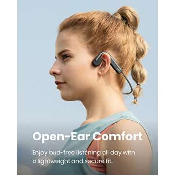 SHOKZ OpenMove - Open-Ear Bluetooth Sport Headphones, Bone Conduction Wireless Earphones, Sweatproof...