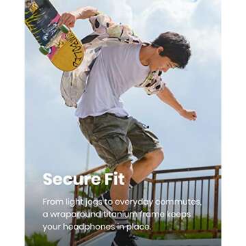 SHOKZ OpenMove - Open-Ear Bluetooth Sport Headphones, Bone Conduction Wireless Earphones, Sweatproof for Running and Workouts, with Sticker Pack, Grey