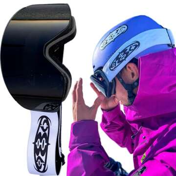 986 SKI AND SNOWBOARD GOGGLES (WHITE STRAP), PRODUCTIONS, ANTI-FOG, MAGNETIC LENS, ONE SIZE FITS ALL, TRENDY/STYLISH, COMFY FIT, SLEEK DESIGN, 100% Polarized Goggles, AFFORDABLE PRICE,