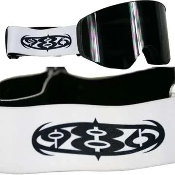 986 SKI AND SNOWBOARD GOGGLES (WHITE STRAP), PRODUCTIONS, ANTI-FOG, MAGNETIC LENS, ONE SIZE FITS ALL, TRENDY/STYLISH, COMFY FIT, SLEEK DESIGN, 100% Polarized Goggles, AFFORDABLE PRICE,