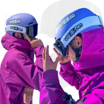 986 SKI AND SNOWBOARD GOGGLES (WHITE STRAP), PRODUCTIONS, ANTI-FOG, MAGNETIC LENS, ONE SIZE FITS ALL, TRENDY/STYLISH, COMFY FIT, SLEEK DESIGN, 100% Polarized Goggles, AFFORDABLE PRICE,