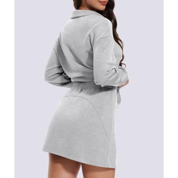 Stylish Women’s Two Piece Skirt Outfit with Pockets