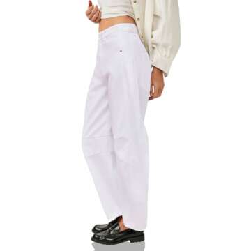 PLNOTME Women's Baggy Boyfriend Jeans Vintage Wide Leg Mid Rise Barrel Denim Ankle Pants