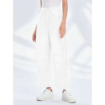 PLNOTME Women's Baggy Boyfriend Jeans Vintage Wide Leg Mid Rise Barrel Denim Ankle Pants