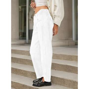 PLNOTME Women's Baggy Boyfriend Jeans Vintage Wide Leg Mid Rise Barrel Denim Ankle Pants