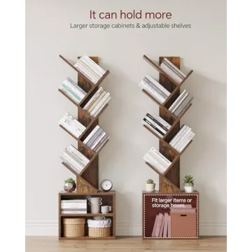 Stylish SUNMORY 6 Tier Tree Bookshelf for Small Spaces