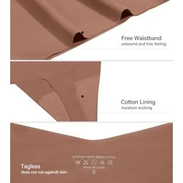 DEANGELMON Womens Thongs High Waisted Seamless Underwear for Women Breathable No Show Panties 4 Pack Medium(6P2)