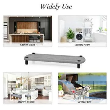 Ozzptuu Sink Caddy Instant Dry Kitchen Sink Organizer Sponge Holder for Kitchen Sink Diatomaceous Pedestal Stand Riser with Stainless Steel Feet Protection for Modern Home (Grey)