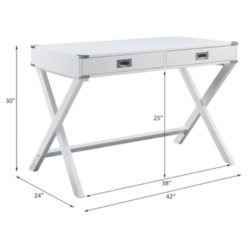 Stylish 2-Drawer Writing Desk with X-Shaped Base