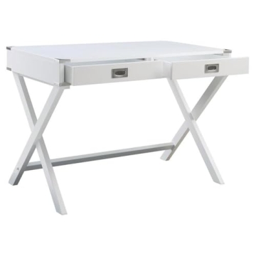 Stylish 2-Drawer Writing Desk with X-Shaped Base