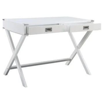 Stylish 2-Drawer Writing Desk with X-Shaped Base