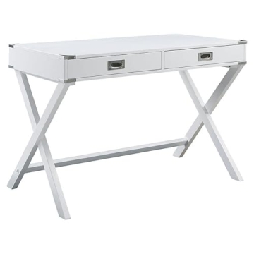 Stylish 2-Drawer Writing Desk with X-Shaped Base