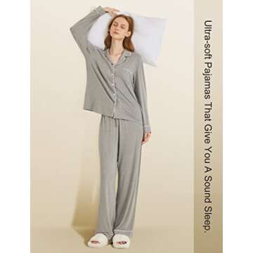 Intrafruit Women's Bamboo Long Sleeve Pajama Set - Stylish Comfort