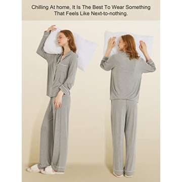 Intrafruit Women's Bamboo Long Sleeve Pajama Set - Stylish Comfort