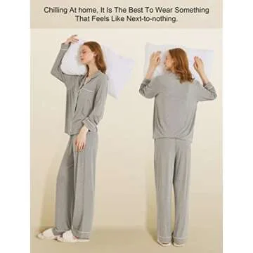 Intrafruit Women's Bamboo Long Sleeve Pajama Set - Stylish Comfort