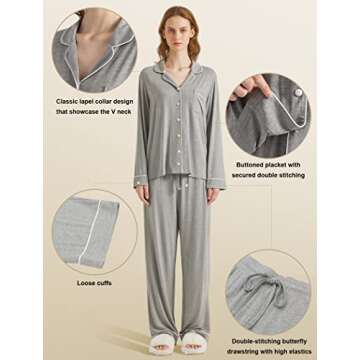 Intrafruit Women's Bamboo Long Sleeve Pajama Set - Stylish Comfort