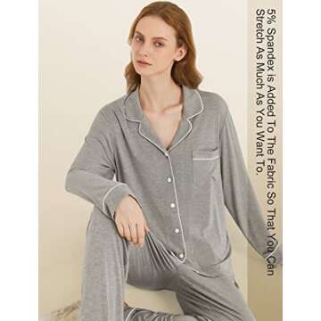 Intrafruit Women's Bamboo Long Sleeve Pajama Set - Stylish Comfort