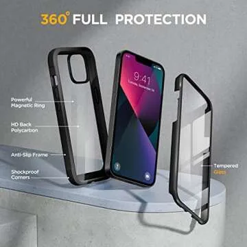 Miracase iPhone 13 Clear Case with Built-in Screen Protector