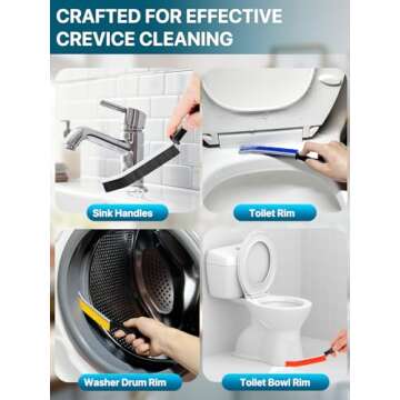 6Pcs Hard Bristle Crevice Cleaning Brush for Home Use