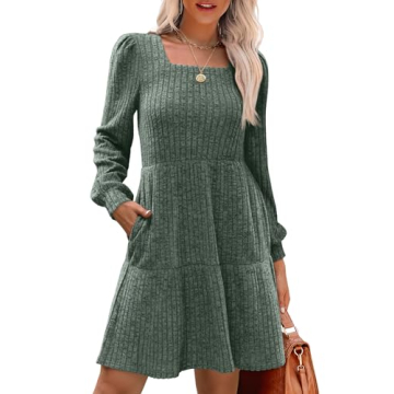 Stylish SAMPEEL Sweater Dress for Women in Green