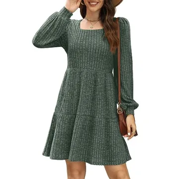 Stylish SAMPEEL Sweater Dress for Women in Green