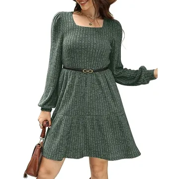 Stylish SAMPEEL Sweater Dress for Women in Green