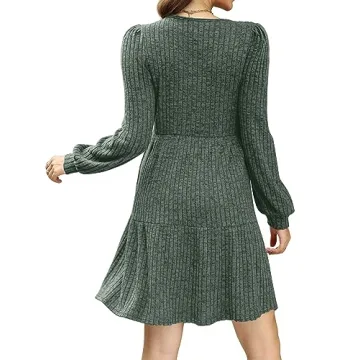 Stylish SAMPEEL Sweater Dress for Women in Green