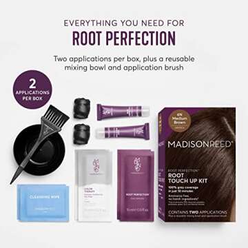 Madison Reed Root Perfection Permanent Root Touch Up, Medium Brown 6N Savoca, 10 Minutes for 100% Gr...