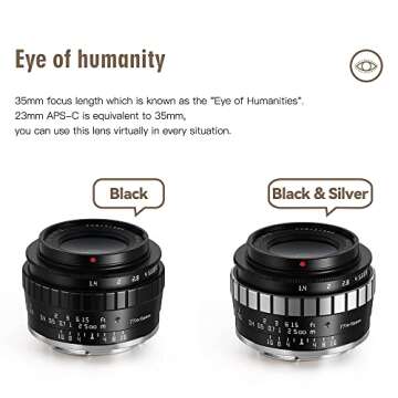 TTArtisan 23mm F1.4 APS-C Lenses for Fuji X-Mount X-A1 X-A10 X-A3 X-A7 X-M1 X-M5 X-H1 X-H2S X-T1 X-T10 X-T2 X-T3 X-T4 X-T100 X-T30 II X-T50 X-PR01 X-PR03 X-E4 X-S20