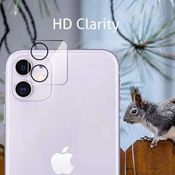Ailun 2Pack Screen Protector Compatible for iPhone 11 [6.1 inch] + 2 Pack Camera Lens Protector,Tempered Glass Film, [9H Hardness] - HD