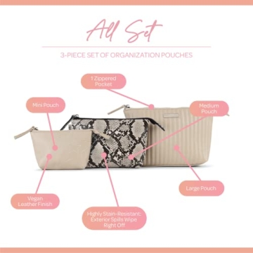 JuJuBe All Set Pouches - Stylish Toiletry Bags for Women