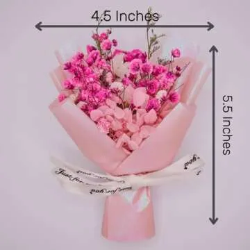 Cute Flower Bouquet Car Air Freshener With AC Vent Clips and Adhesives For All Surfaces. Mini Dried Flower For Car and Household Decoration With Aromatherapy Tablet Included (Barbie Energy)