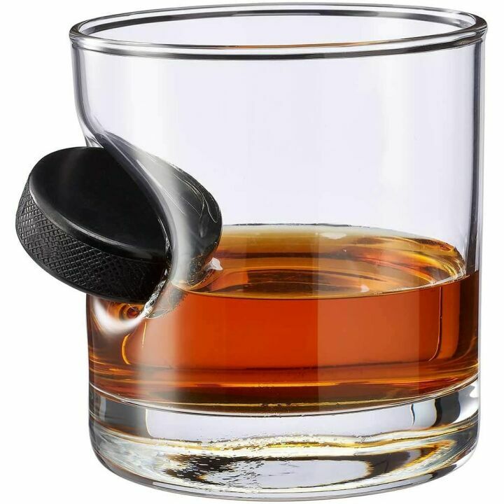 BenShot Hockey Puck Embedded Glasses - 11oz