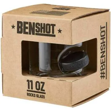 BenShot Hockey Puck Embedded Glasses - 11oz
