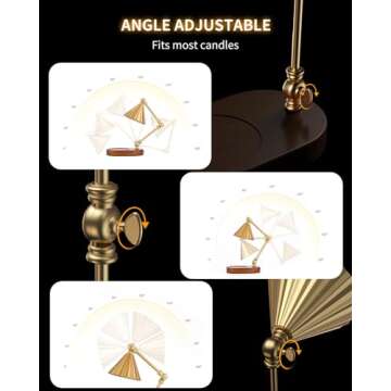 Kadrama Candle Warmer Lamp, Candle Warmer with Timer Dimmer Electric Candle Lamp with 3 Bulbs Gifts for Mom Her Height Adjustable Wax Melt Warmer for Scented Candle Jars Bedroom Home Decor, Gold