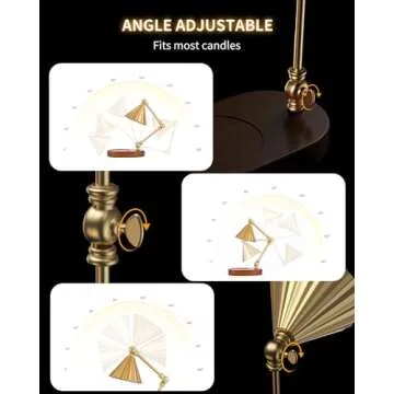 Kadrama Candle Warmer Lamp, Candle Warmer with Timer Dimmer Electric Candle Lamp with 3 Bulbs Gifts for Mom Her Height Adjustable Wax Melt Warmer for Scented Candle Jars Bedroom Home Decor, Gold