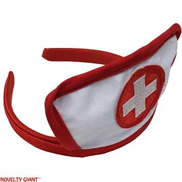 Nurse Costume 3 Piece Set Includes Hat Apron and Stethoscope White