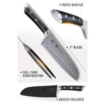 Dalstrong Santoku Knife - 7 inch - Gladiator Series ELITE - High Carbon German Steel - Sheath Included - Razor Sharp Kitchen Knife - Asian Vegetable Knife - NSF Certified