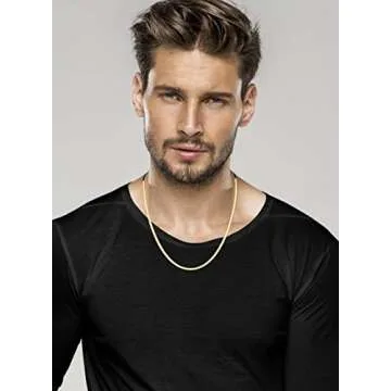 Stylish 18K Gold Over Sterling Silver Herringbone Necklace