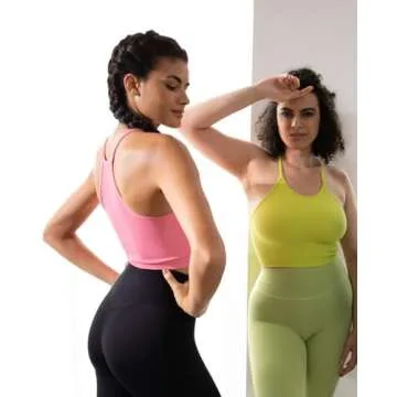 Sunzel Free to Be Tank, Ribbed Crop Tops for Women Summer Tank Tops Cute No pad Racerback Camisole Cropped Workout Gym Yoga Lilac Fragilesprout Gumpink(3pcs) XS/S