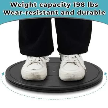 Beeveer 2 Pcs 16 Inch Lazy Susan Turntable Black Heavy Duty Rotating Swivel Stand Lazy Susan with Steel Ball Bearings TV Turntable Swivel Base Flat Base Stand for Computer Monitor Arts Cabinet Speaker