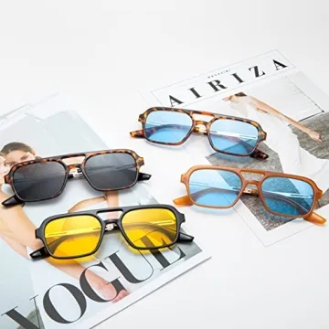 COASION Vintage 70s Aviator Sunglasses with UV400 Protection