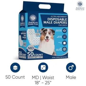 American Kennel Club Male Dog Wraps - 50 Count Disposable Diapers