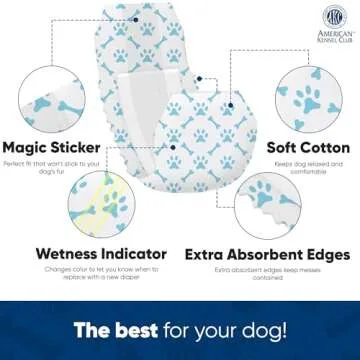 American Kennel Club Male Dog Wraps with Wetness Indicator