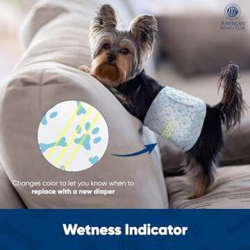 American Kennel Club Male Dog Wraps with Wetness Indicator