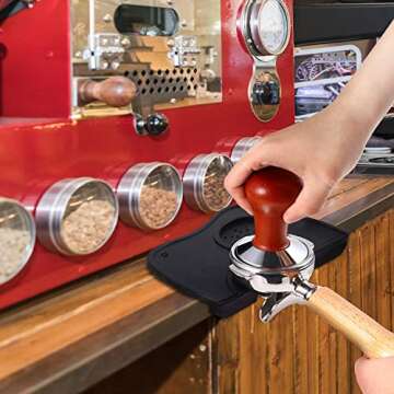 Coffee Knock Box,Set of 2 Pieces Espresso Knock Box Coffee Tamper Mat Reliable Barista Tools,Espress...