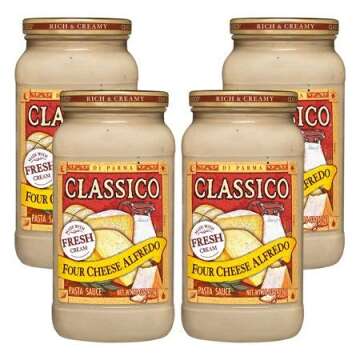 Four Cheese Alfredo Pasta Sauce, 15 oz (4 Packs), Create a Wonderfully Rich and Flavorful Sauce
